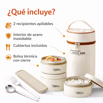 Tu comida caliente, donde quieras  - LONCHERA TERMICA X3