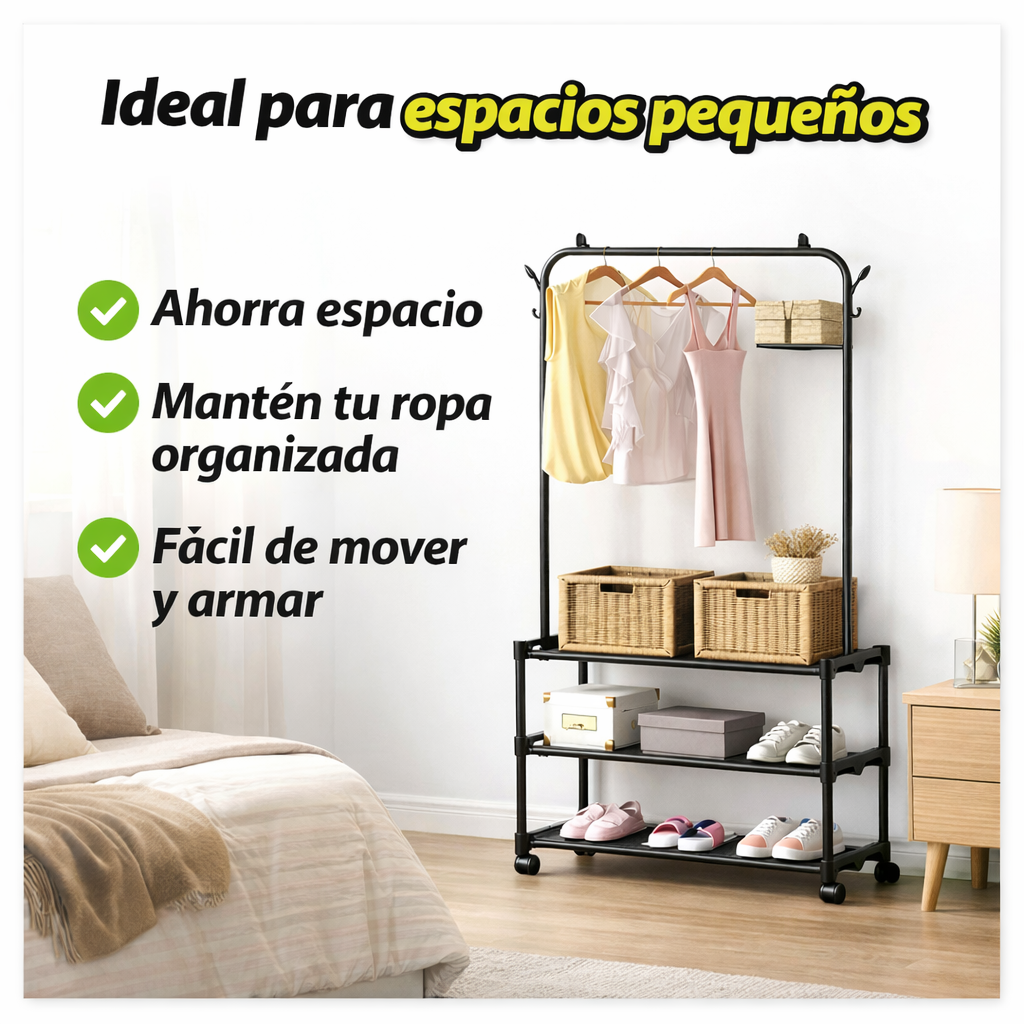 ¡Organiza tu espacio en minutos! - ZAPATERO Y PERCHERO