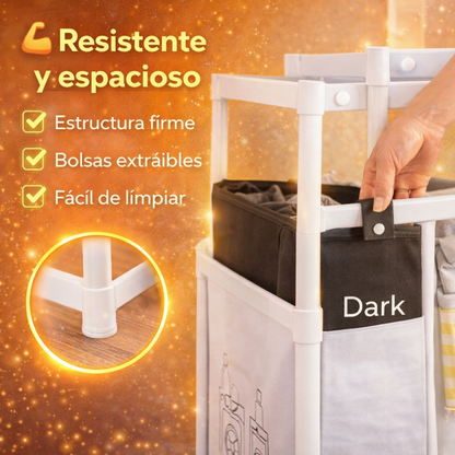 Organiza tu ropa en segundos con la canasta de ropa 4 divisiones