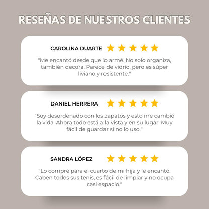 Practico Zapatero Plegable 6 Niveles en Acrílico