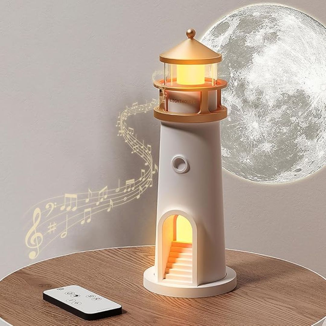 Lámpara Faro Proyector Lunar LED con Control Remoto